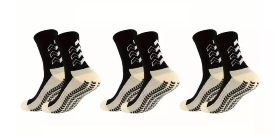 Three- or Six-Pairs of Anti-Slip Sports Socks