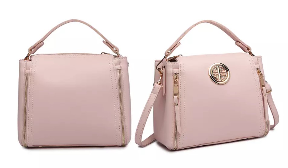 Leather-Look Practical Large Capacity Dual‑Zipped Handbag