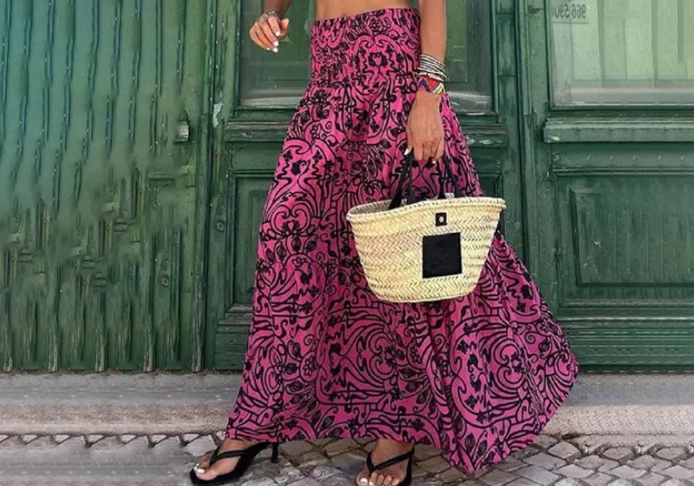 Women's Floral Print Long Skirt