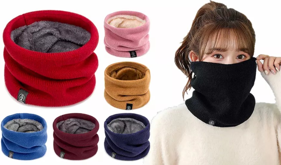 Soft Fleece‑Lined Neck Warmer Scarf