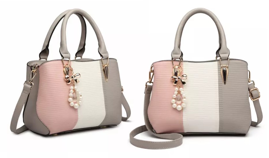 Miss Lulu Striped Tote Handbag & Purse