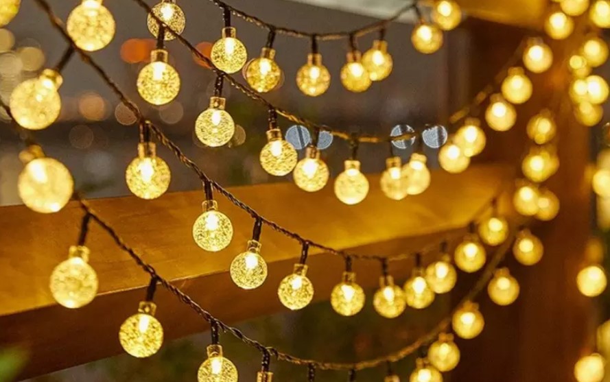 Up to 50‑Pack Solar‑Powered Ball String Lights
