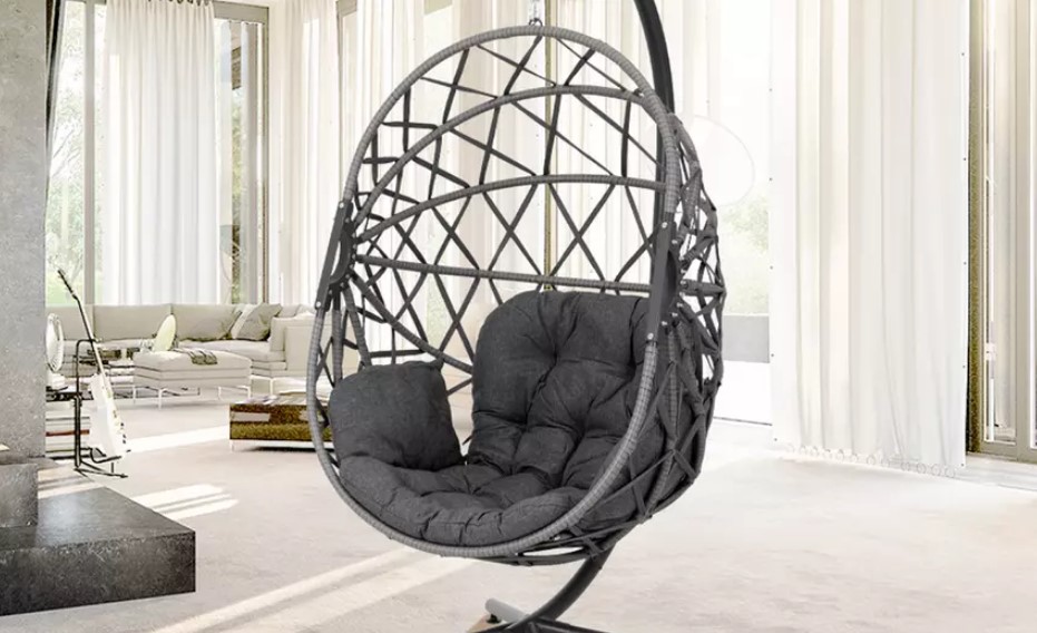 Outdoor Hanging Egg Chair with Cushion