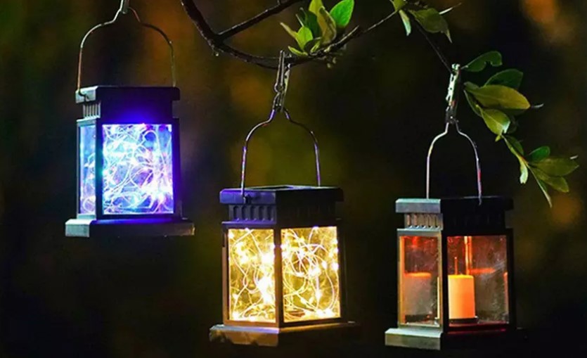 Pack of Two Solar Hanging Lantern Lights