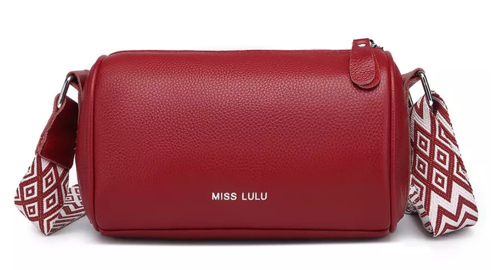 Wide Strap Leather Crossbody Bag