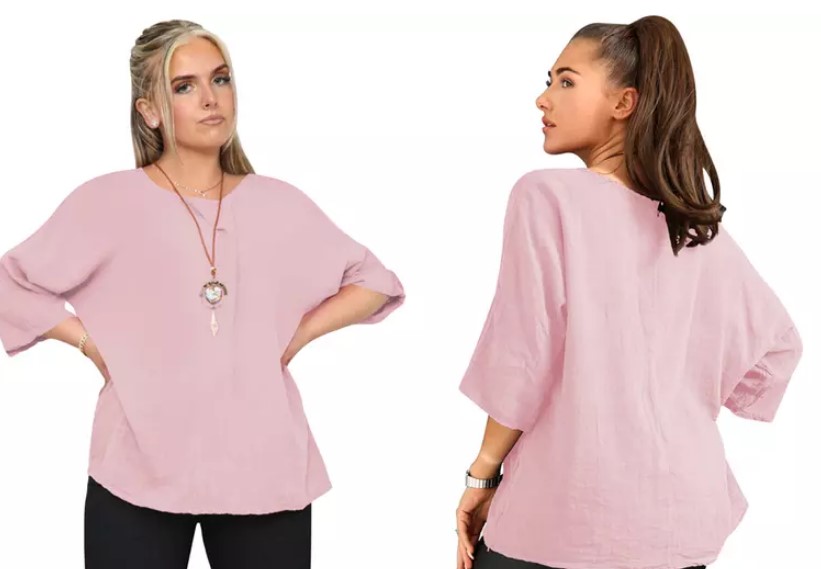 Women's Plain Necklace Tunic Top